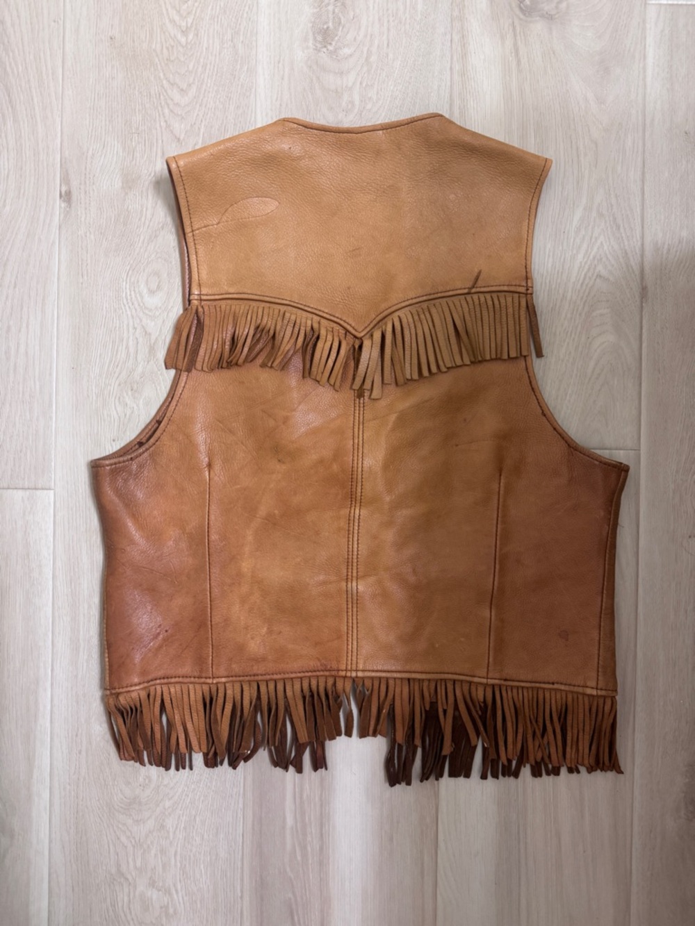 VTG Jimbo Handmade Genuine Leather Fringe Vest - Western Boho Cowgirl Festival - Picture 6 of 6